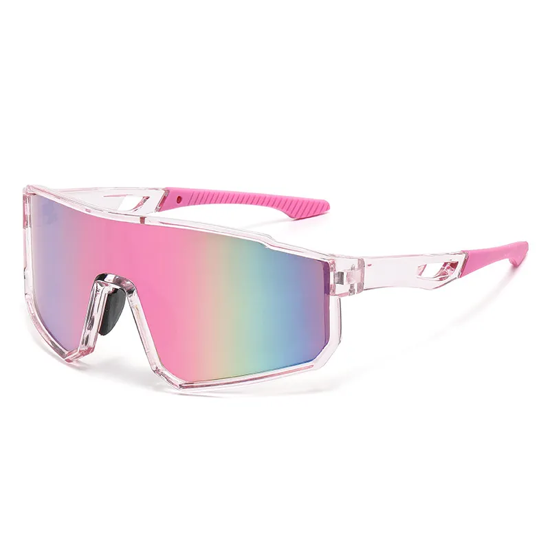 Oversized Colorful Mirrored Cycling Sunglasses - Unisex Windproof Sports Glasses for Bicycle Riding, Outdoor Biking & Running